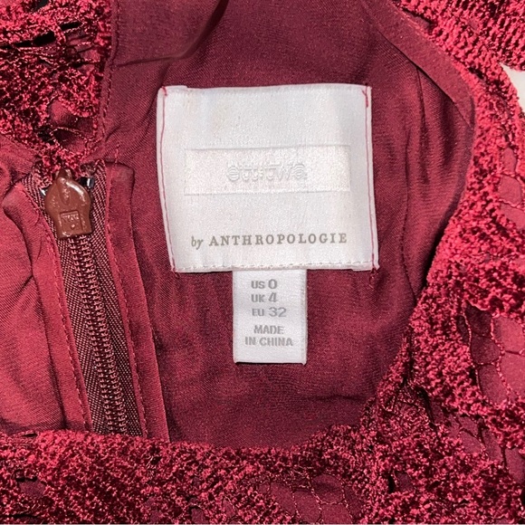 Anthropologie Lace Jumpsuit Ett Twa Sleevless Halter Tie Burgundy - Picture 7 of 9